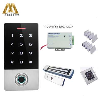 TF1 Fingerprint Waterproof With Metal Case Rfid Card Reader With Power Supply Exit Button