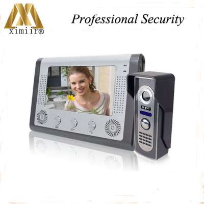 7 inch led touch screen one to one intercom system intercom door bell video door bell with IR camera hands- free monitor 801M11