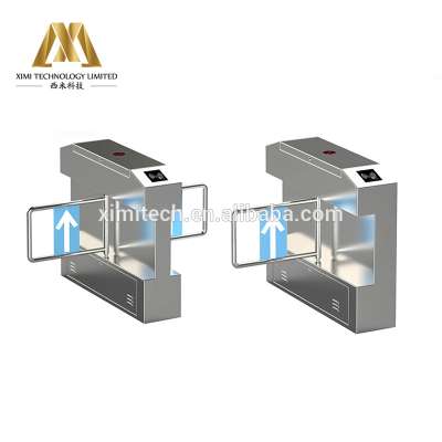 304 Stainless Steel Bridge-Type RFID Swing Flap Turnstle Gate Fingerprint And RFID Card Access Control Turnstile Barrier Gate